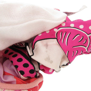 美品 エルメス クラウディア シルク ピンク マルチカラー シュシュ ヘアアクセサリー 1208【中古】HERMES