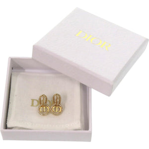 新品同様 ディオール CD GP ラインストーン ゴールド イヤリング 1222【中古】Dior