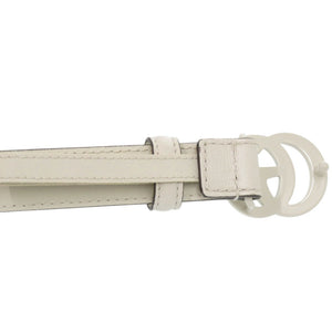美品 グッチ ダブルG 409417 レザー 75/30 ホワイト ベルト 白 1226【中古】GUCCI
