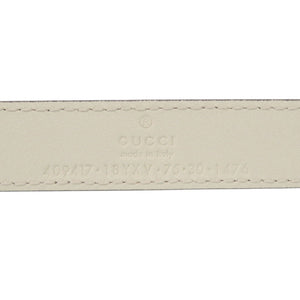 美品 グッチ ダブルG 409417 レザー 75/30 ホワイト ベルト 白 1226【中古】GUCCI