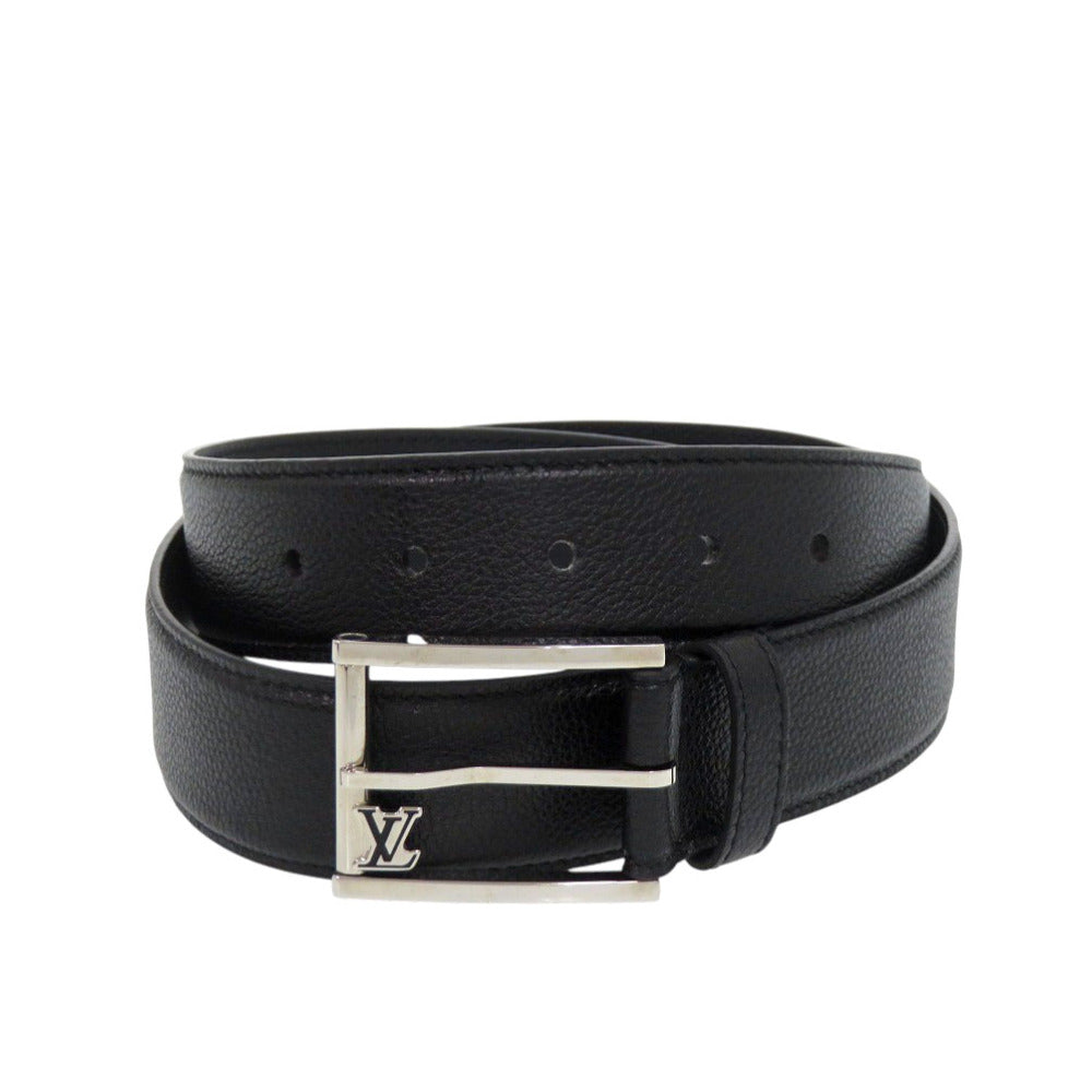 新品同様 ルイ ヴィトン サンジェルマン M8355 レザー 100/40 ブラック シルバー ベルト 黒 LV 1227【中古】LOUIS VUITTON