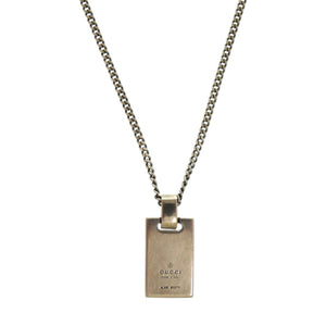 新品同様 グッチ ディアマンテ プレート シルバー925 シルバー ネックレス 1289【中古】GUCCI