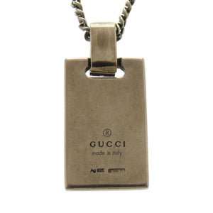 新品同様 グッチ ディアマンテ プレート シルバー925 シルバー ネックレス 1289【中古】GUCCI
