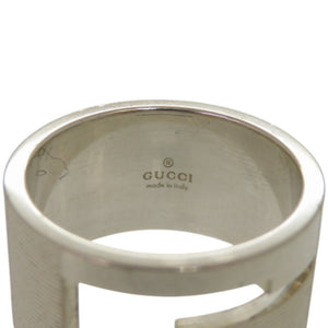 グッチ ブランデッドG カットアウト シルバー925 約19.5号 シルバー リング 指輪 1290【中古】GUCCI
