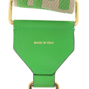 美品 フェンディ ストラップユー キャンバス レザー グリーン ショルダーストラップ 緑 1292【中古】FENDI