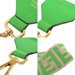 美品 フェンディ ストラップユー キャンバス レザー グリーン ショルダーストラップ 緑 1292【中古】FENDI