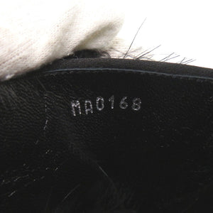 新品同様 ルイ ヴィトン ファー クリスタル LVロゴ マリリン キトンヒール MA0168 サイズ37 (日本サイズ24cm) ゴールド金具 サテン ブラック ミュール LV 1299【中古】LOUIS VUITTON