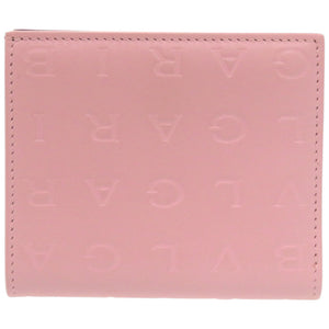 未使用品 ブルガリ インフィニトゥム ロゴマニア カーフ ピンク 二つ折り財布 1306【中古】BVLGARI