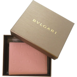 未使用品 ブルガリ インフィニトゥム ロゴマニア カーフ ピンク 二つ折り財布 1306【中古】BVLGARI
