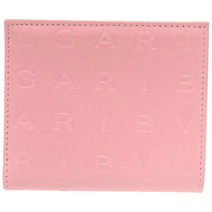 未使用品 ブルガリ インフィニトゥム ロゴマニア カーフ ピンク 二つ折り財布 1306【中古】BVLGARI