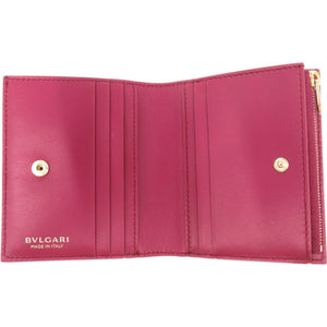 未使用品 ブルガリ インフィニトゥム ロゴマニア カーフ ピンク 二つ折り財布 1306【中古】BVLGARI