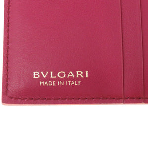 未使用品 ブルガリ インフィニトゥム ロゴマニア カーフ ピンク 二つ折り財布 1306【中古】BVLGARI