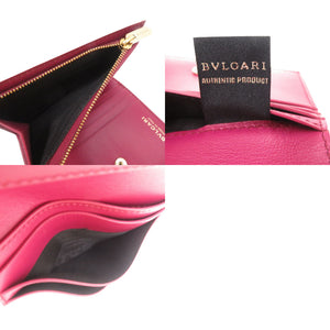 未使用品 ブルガリ インフィニトゥム ロゴマニア カーフ ピンク 二つ折り財布 1306【中古】BVLGARI