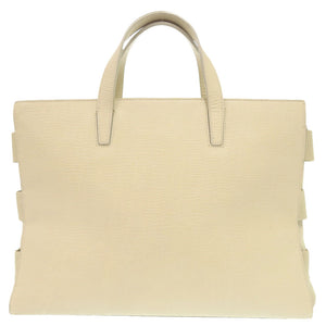 ロエベ ロゴ レザー アイボリー トートバッグ ハンドバッグ 1329【中古】LOEWE