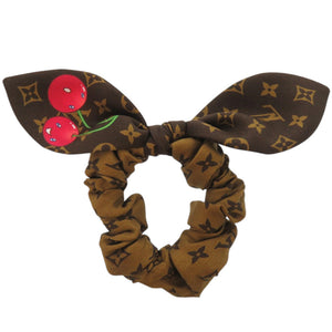 新品同様 ルイ ヴィトン 村上隆 シュシュ モノグラムチェリー M96069 シルク ブラウン ファッション雑貨 LV 1342【中古】LOUIS VUITTON