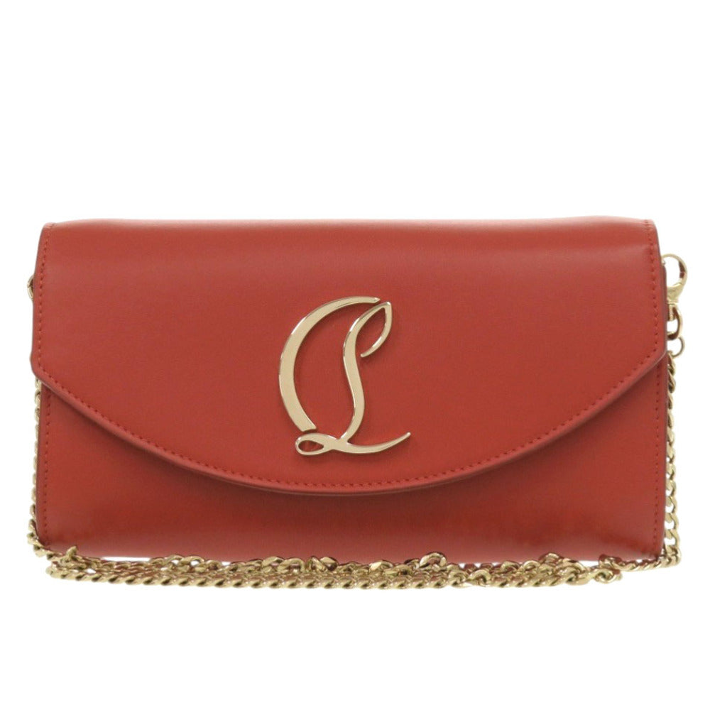 新品同様 クリスチャンルブタン LOUBI54 チェーンウォレット レザー レッド ショルダーバッグ 赤 1344【中古】Christian Louboutin