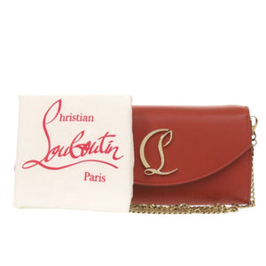 新品同様 クリスチャンルブタン LOUBI54 チェーンウォレット レザー レッド ショルダーバッグ 赤 1344【中古】Christian Louboutin