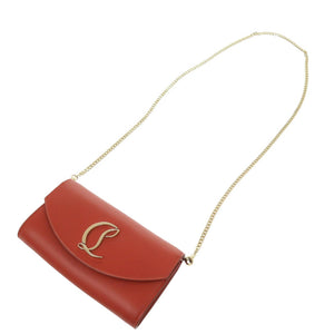 新品同様 クリスチャンルブタン LOUBI54 チェーンウォレット レザー レッド ショルダーバッグ 赤 1344【中古】Christian Louboutin