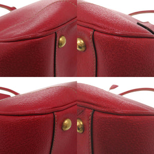 美品 プラダ がま口 BR3534 ピッグスキン レッド ゴールド金具 ハンドバッグ 赤 1366【中古】PRADA