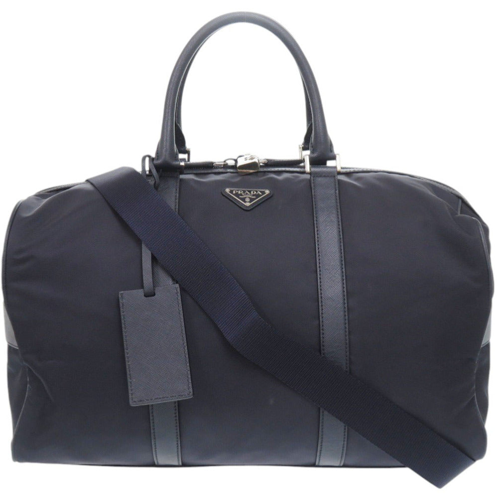 プラダ 2WAY 2VC014 ナイロン/レザー ネイビー ボストンバッグ 1390【中古】PRADA メンズ
