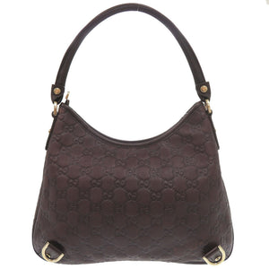 美品 グッチ アビー グッチシマ 130738 レザー ブラウン ホーボー ショルダーバッグ 茶 1404【中古】GUCCI