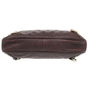 美品 グッチ アビー グッチシマ 130738 レザー ブラウン ホーボー ショルダーバッグ 茶 1404【中古】GUCCI
