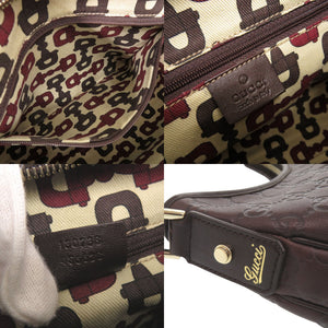 美品 グッチ アビー グッチシマ 130738 レザー ブラウン ホーボー ショルダーバッグ 茶 1404【中古】GUCCI