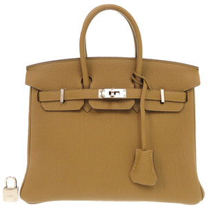 未使用品 エルメス バーキンヴェルソ25 トゴ ブロンズドレ ブルーブリュム シルバー金具 Y刻印(2020年製) ハンドバッグ 1419【中古】HERMES バーキン25