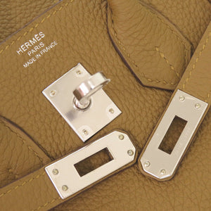 未使用品 エルメス バーキンヴェルソ25 トゴ ブロンズドレ ブルーブリュム シルバー金具 Y刻印(2020年製) ハンドバッグ 1419【中古】HERMES バーキン25