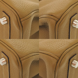 未使用品 エルメス バーキンヴェルソ25 トゴ ブロンズドレ ブルーブリュム シルバー金具 Y刻印(2020年製) ハンドバッグ 1419【中古】HERMES バーキン25