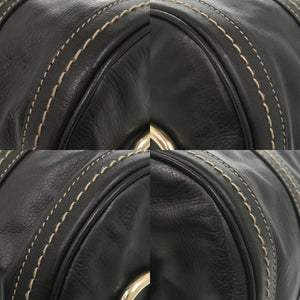 美品 グッチ ドゥケッサ リボン 181485 レザー ブラック ミニボストン 黒 ハンドバッグ 1423【中古】GUCCI