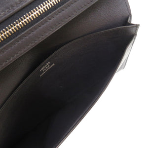 美品 エルメス シチズンツイル シルクイン スイフト ブルーインディゴ A刻印 紺 長財布 1448【中古】HERMES