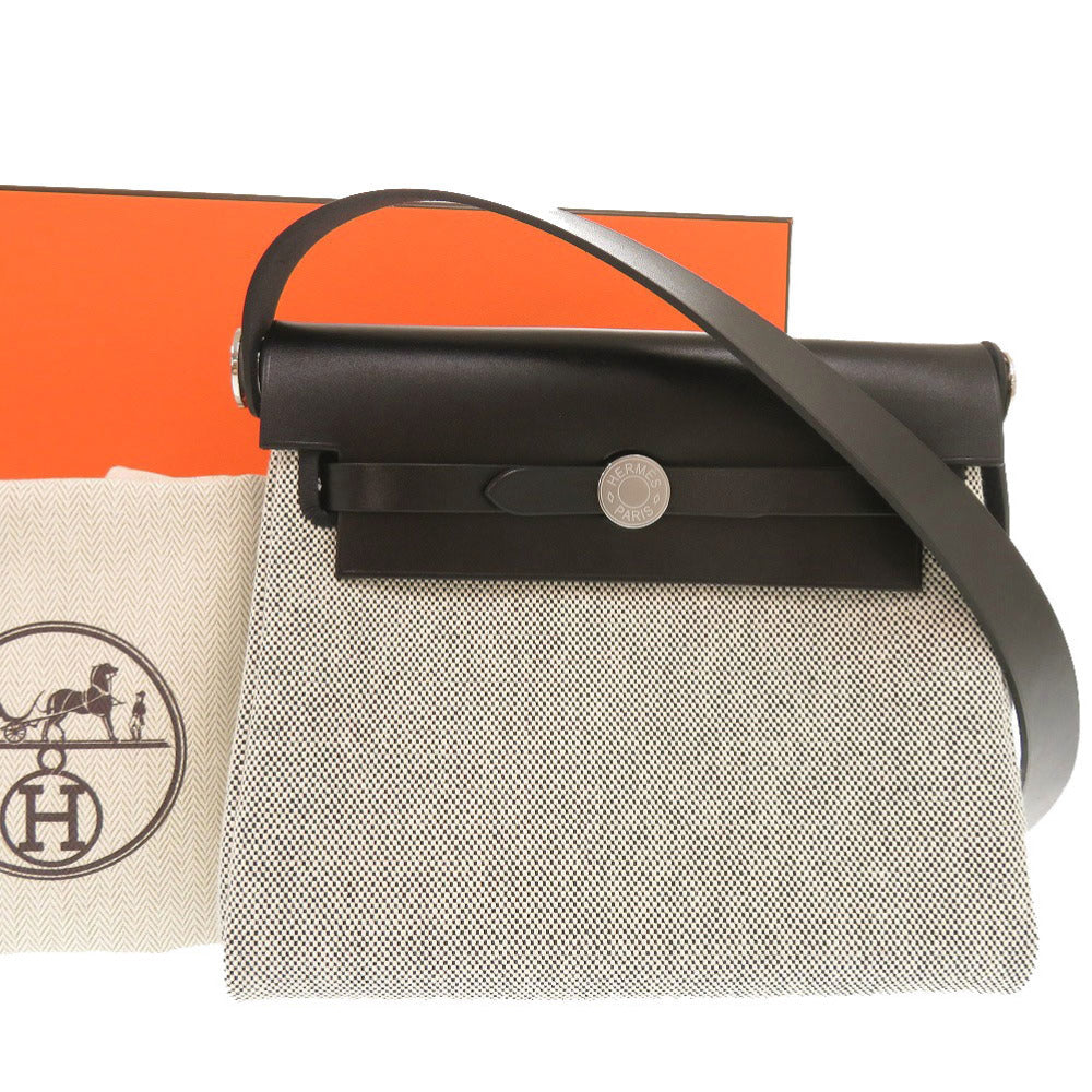 未使用 エルメス エールバッグジップ 20 ミニ トワルミリタリー ヴァッシュハンター エクリュ ブラック シルバー金具 K刻印(2025年製) ショルダーバッグ 1458【中古】HERMES