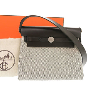 未使用 エルメス エールバッグジップ 20 ミニ トワルミリタリー ヴァッシュハンター エクリュ ブラック シルバー金具 K刻印(2025年製) ショルダーバッグ 1458【中古】HERMES