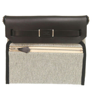 未使用 エルメス エールバッグジップ 20 ミニ トワルミリタリー ヴァッシュハンター エクリュ ブラック シルバー金具 K刻印(2025年製) ショルダーバッグ 1458【中古】HERMES