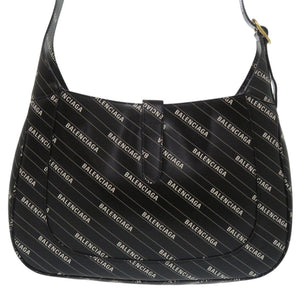 美品 グッチ × バレンシアガ ジャッキー1961 ザ ハッカー プロジェクト ミディアム 636712 ゴールド金具 レザー ブラック ホワイト ショルダーバッグ 1461【中古】GUCCI