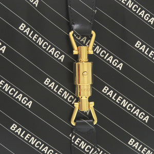 美品 グッチ × バレンシアガ ジャッキー1961 ザ ハッカー プロジェクト ミディアム 636712 ゴールド金具 レザー ブラック ホワイト ショルダーバッグ 1461【中古】GUCCI