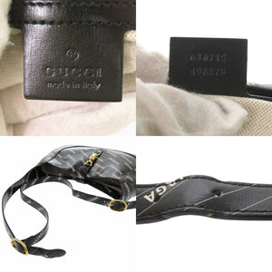 美品 グッチ × バレンシアガ ジャッキー1961 ザ ハッカー プロジェクト ミディアム 636712 ゴールド金具 レザー ブラック ホワイト ショルダーバッグ 1461【中古】GUCCI