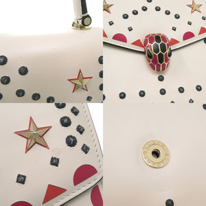 美品 ブルガリ セルペンティ フォーエバー レザー アイボリー 2way ハンドバッグ 1462【中古】BVLGARI