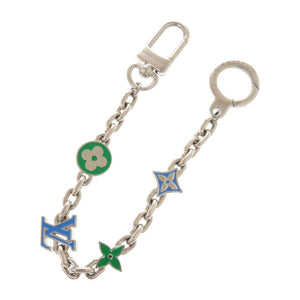 美品 ルイ ヴィトン チェーンベルト モノグラムフラワー M02554 メタル シルバー バッグチャーム キーホルダー LV 1468【中古】LOUIS VUITTON
