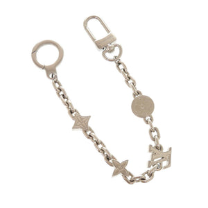 美品 ルイ ヴィトン チェーンベルト モノグラムフラワー M02554 メタル シルバー バッグチャーム キーホルダー LV 1468【中古】LOUIS VUITTON