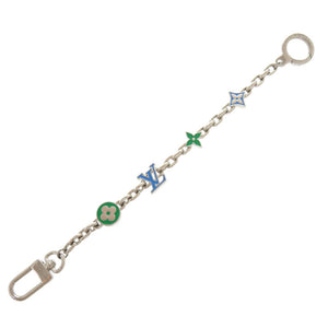 美品 ルイ ヴィトン チェーンベルト モノグラムフラワー M02554 メタル シルバー バッグチャーム キーホルダー LV 1468【中古】LOUIS VUITTON