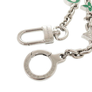 美品 ルイ ヴィトン チェーンベルト モノグラムフラワー M02554 メタル シルバー バッグチャーム キーホルダー LV 1468【中古】LOUIS VUITTON