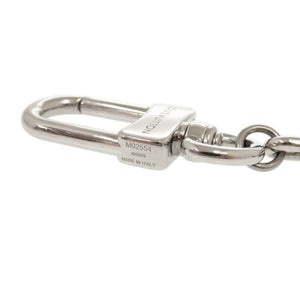 美品 ルイ ヴィトン チェーンベルト モノグラムフラワー M02554 メタル シルバー バッグチャーム キーホルダー LV 1468【中古】LOUIS VUITTON