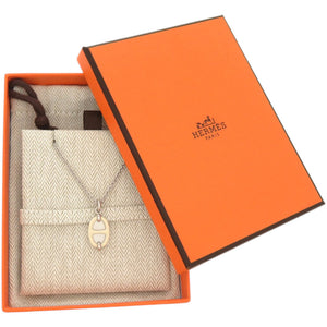 未使用品 エルメス ペンダント ミニ マイヨン PM H100053FPD3 メタル クレーム 白 ネックレス 1484【中古】HERMES