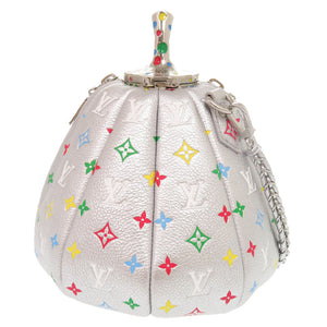未使用 ルイ ヴィトン × 草間彌生 パンプキン バッグ M21761 IC レザー シルバー マルチカラー ショルダーバッグ LV 1496【中古】LOUIS VUITTON