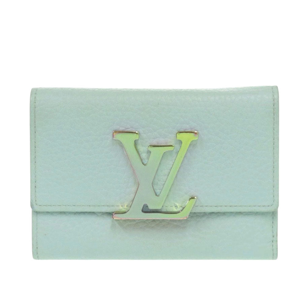 ルイ ヴィトン ポルトフォイユ カプシーヌ コンパクト M82147 トリヨンレザー ブルートパーズ 三つ折り財布 LV 1508【中古】LOUIS VUITTON