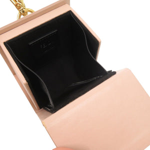 新品同様 フェンディ ミニボックス 7AR917 レザー ピンク キーホルダー 1511【中古】FENDI
