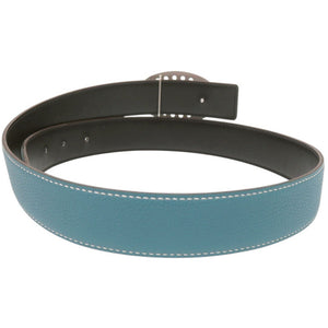 美品 エルメス エブリンベルト Hバックル ボックスカーフ/ヴォーエプソン ブルージーン シルバー金具 サイズ75 □J刻印(2006年製) 青 1523【中古】HERMES メンズ