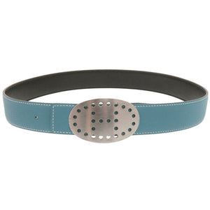 美品 エルメス エブリンベルト Hバックル ボックスカーフ/ヴォーエプソン ブルージーン シルバー金具 サイズ75 □J刻印(2006年製) 青 1523【中古】HERMES メンズ